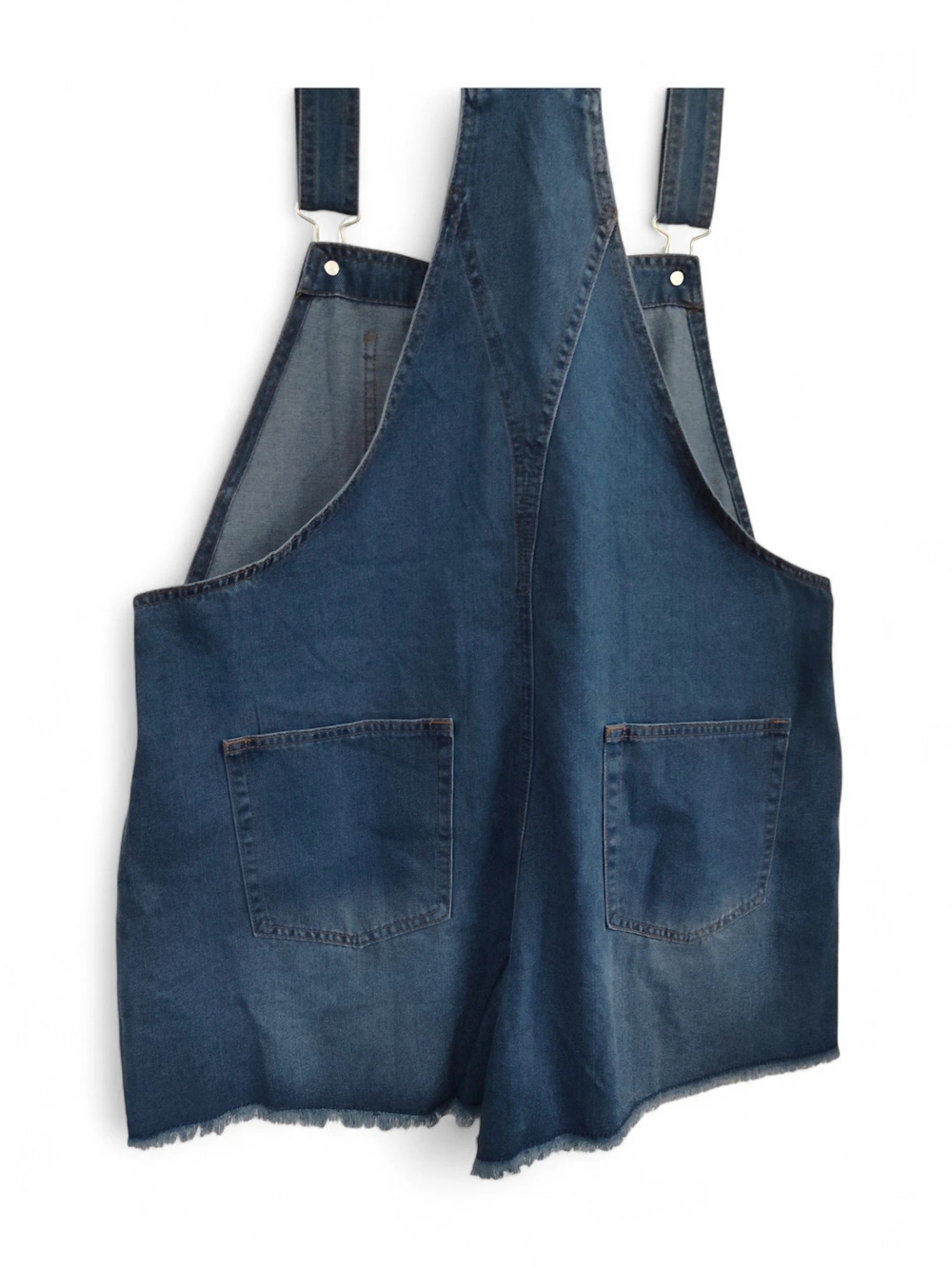 🆕 Glamaker Denim Overall Shorts for Women Casual Blue Jean Romper Size XL - Picture 8 of 13